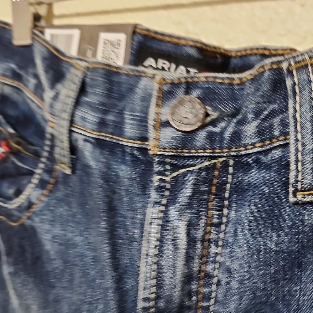 Ariat Blue Straight-Leg Jeans Classic Denim - Picture 8 of 13